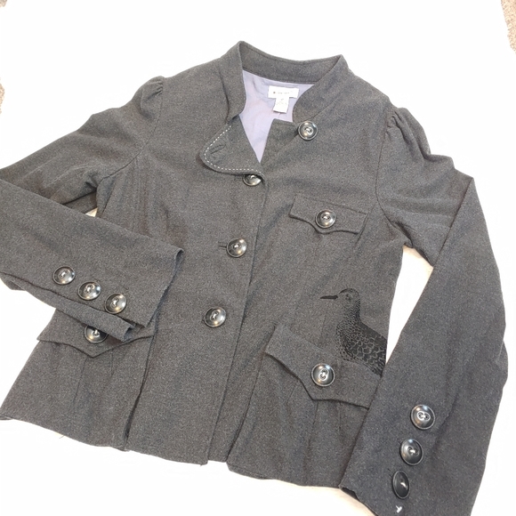 Anthropologie Jackets & Blazers - Anthropologie Elevenses Charcoal Blazer Jacket B8